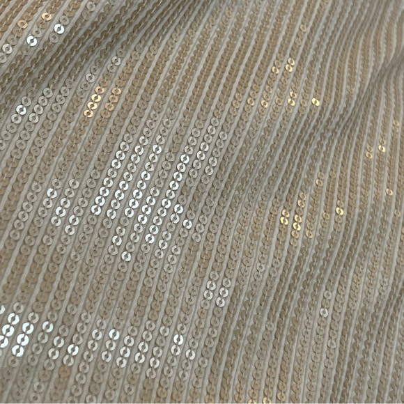 EXPRESS tank top small petite tiny sequins on front cream color - Picture 3 of 6